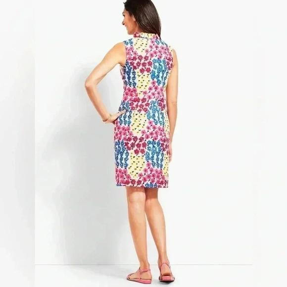 Vintage Talbots Floral Ruffle Neck Shift Dress - Picture 7 of 8